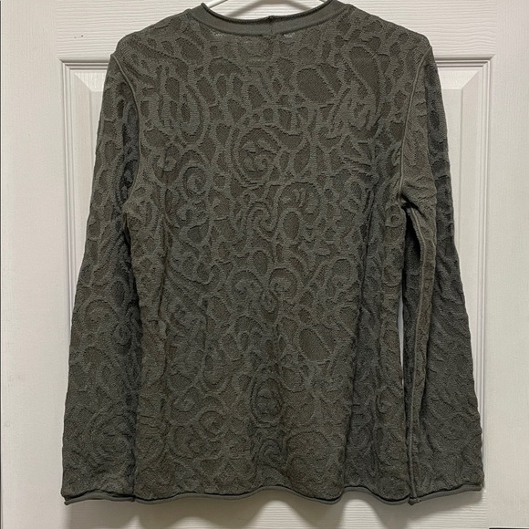 Armani Collezioni | Wool/Rayon Blend| Pullover |Gray/Green | Knit Sweater|Size L - Picture 7 of 14